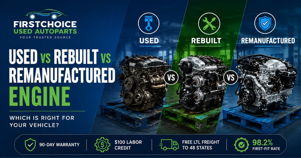 Used vs Rebuilt vs Remanufactured Engine
